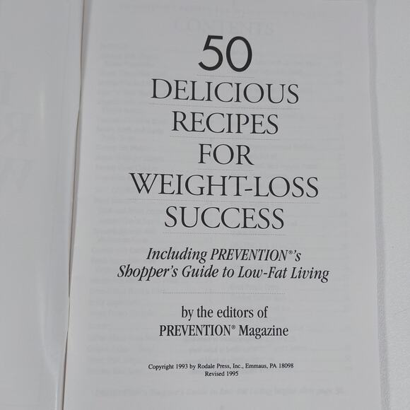 VINTAGE Prevention's 50 Delicious Recipes for Weight-Loss Success Cookbook - Picture 2 of 4